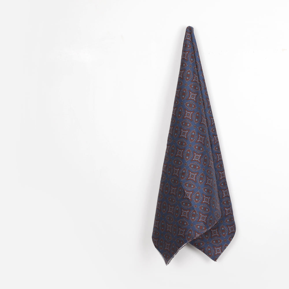 Ornate Cotton Twill - Bright Navy Mix