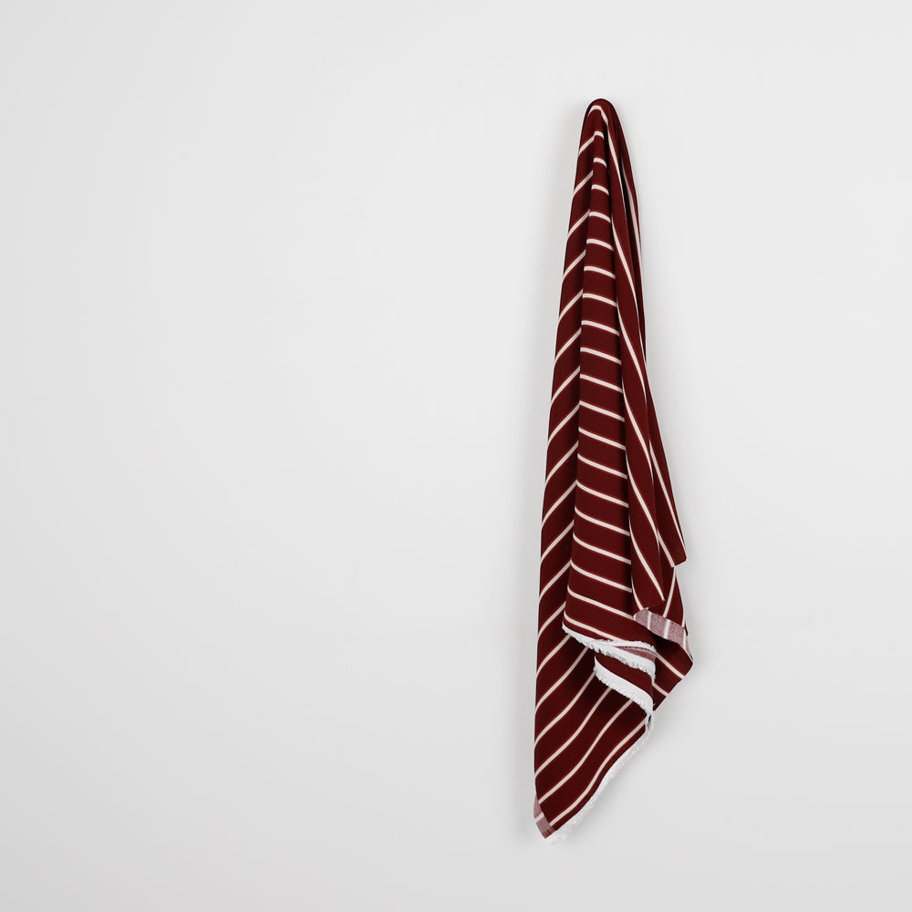 Shadow Stripe Crepe - Maroon