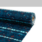 Striped Diamonds Printed Merino - Teal Mix